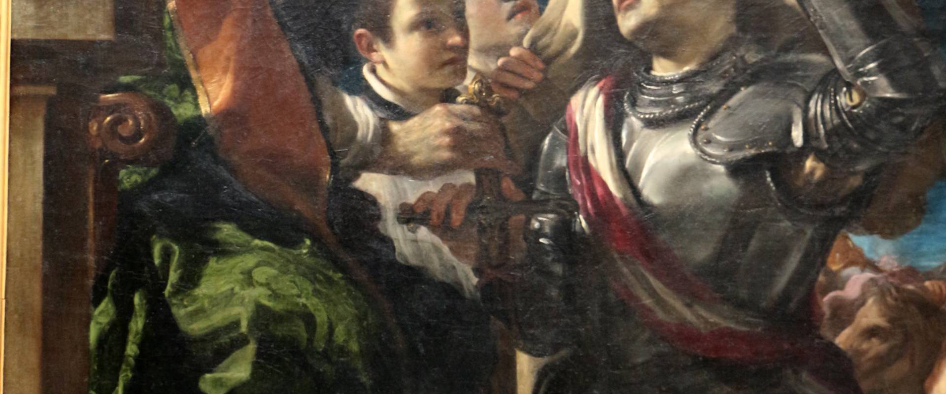 Guercino, san guglielmo riceve l'abito religioso da san felice vescovo, 1620, dai ss. gregorio e siro 03 foto di Sailko